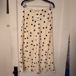 Isalis Sutro Maxi Skirt in White Black Dot